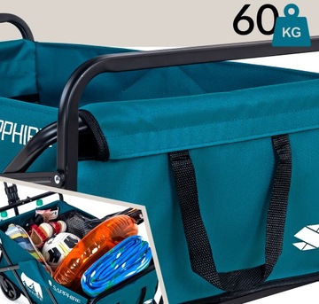 WÓZEK ogrodowy TURYSTYCZNY plażowy DUŻY transportowy SKŁADANY pokrowiec 80L