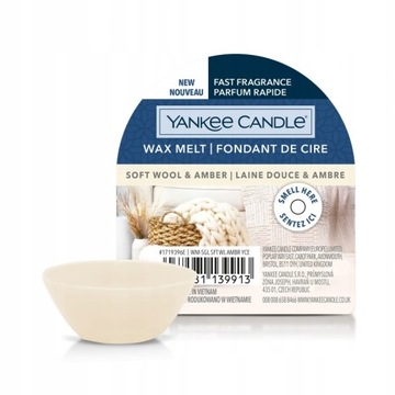 SOFT WOOL & AMBER Yankee Candle Wosk Zapachowy