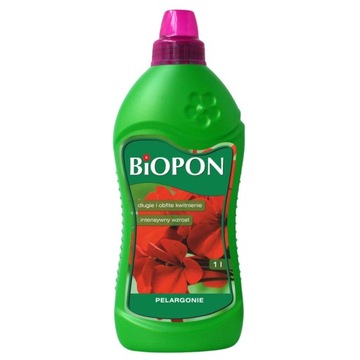 BIOPON NAWÓZ DO PELARGONII I INNYCH KWIATÓW BALKONOWYCH W PŁYNIE 1 L
