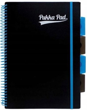 KOŁOZESZYT PUKKA PAD B5 PROJECT BOOK CZARNY Z NIEBIESKIM AKCENTEM 100KARTEK
