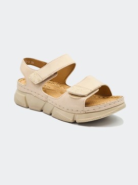 Женские сандалии на липучке Comfortable Beige 39