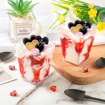 ЧАШКА ДЛЯ ЗАКУСОК ДЕСЕРТОВ 120МЛ 50ШТ КВАДРАТНЫЙ КОНТЕЙНЕР ДЛЯ ДЕСЕРТА 789