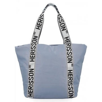 Shopper Bag Torebka Damska Pojemna Duża Torba na Ramię XL Błękitna Herisson