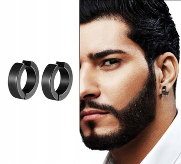 СЕРЬГИ-ХАГГИ МУЖСКИЕ ЧЕРНЫЕ ХИРУРГИЧЕСКОЙ СТАЛИ