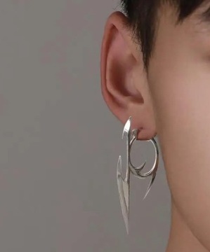 Kolczyki Męskie Cyberpunkowe Goth Wicca Piercing 2x Gotyckie Punk Piercing