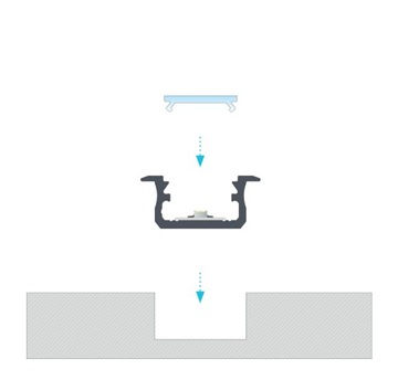 Алюминиевый профиль для светодиодов, тип Б, серебристый, 3м + ЛАМПА