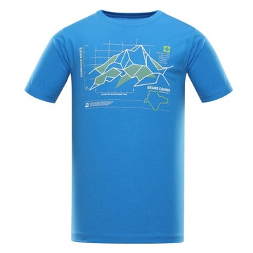 ALPINE PRO Koszulka męska turystyczna bawełniana Dafot niebieski r.XL