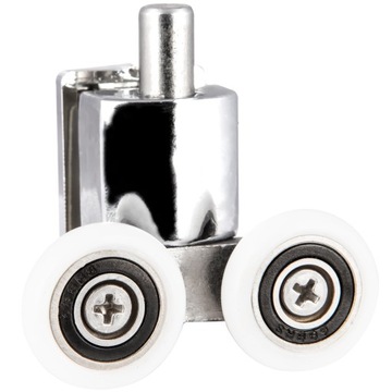 METALOWE rolki do kabiny prysznicowej podwójne dolne 25 mm do otworu od 8mm