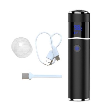 Мини-маленькая электробритва для мужчин USB аккумуляторная светодиодная роторная бритва черная