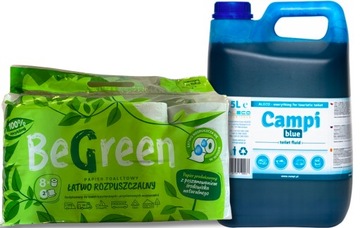 PŁYN DO TOALET TURYSTYCZNYCH CAMPI BLUE 5L +PAPIER ROZPUSZCZALNY 8 ROLEK