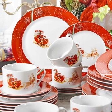 Рождественский набор тарелок Рождественский 30 шт. Олени