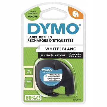 Лента пластиковая DYMO LT LetraTag 12мм 4м белая