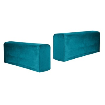 2pieces Sofa Armrest Cover Protector Anti Slip Solid Color Peacock Blue