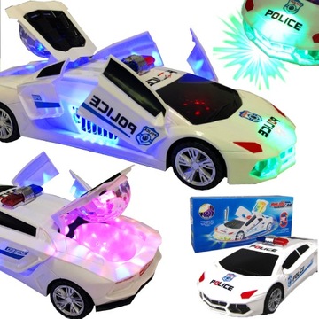 SAMOCHÓD ELEKTRYCZNY ŚWIECĄCY GRAJĄCY OBROTOWY LED