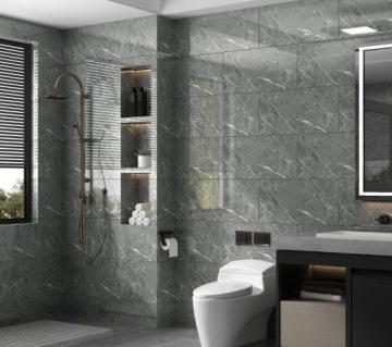 10X САМОКЛЕЯЩАЯСЯ ПАНЕЛЬ СЕРЫЙ МРАМОР ПВХ СТЕНОВЫЕ ПАНЕЛИ ЛАМИНАТ 30CMX60CM