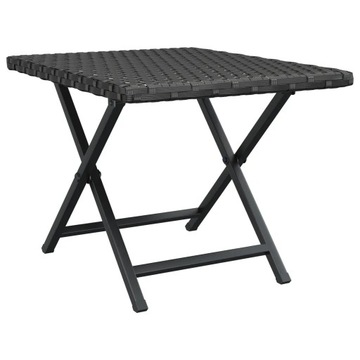 Stolik ogrodowy rattanowy składany 45x35x32 cm, czarny