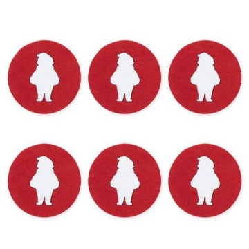 PODKŁADKI POD KUBEK na ŚWIĘTA MIKOŁAJ 9cm 6 sztuk