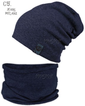 Комплект весна/осень, ШАПКА + ТРУБКА, утеплитель для шеи, размер М