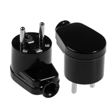 Wtyczka kątowa 2p+z 16A WT-16 CZARNA
