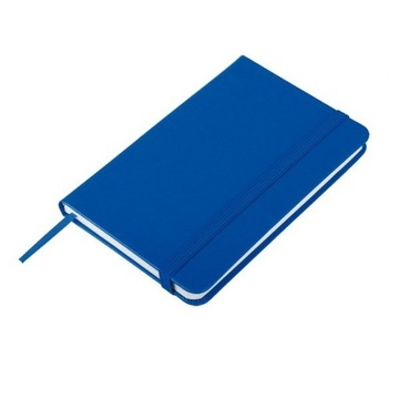 NOTATNIK W TWARDEJ OPRAWIE Z GUMKĄ 130x210/80k W KRATKĘ ASTURIAS NIEBIESKI