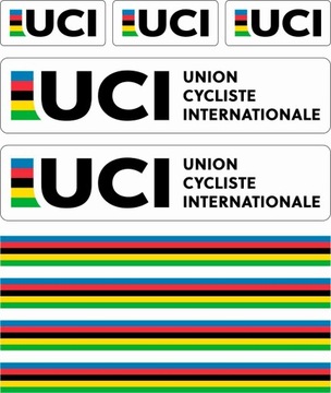 Naklejki na rower tęcza UCI unia kolarska