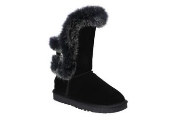 B029 ŚNIEGOWCE EMU BUTY ZIMOWE SKÓRZANE FUTRO B 39