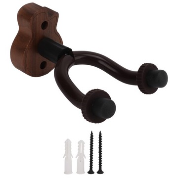 Настенная вешалка для гитары, черный орех, ручка