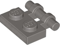 LEGO Płytka - plate 1x2 (2540) ciemno szara (old) 3szt