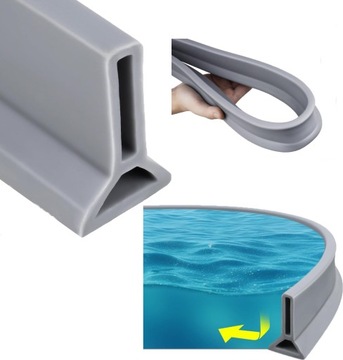 Próg prysznicowy Bariera Zapora wodna 500cm / 5m 50x30mm - SZARY