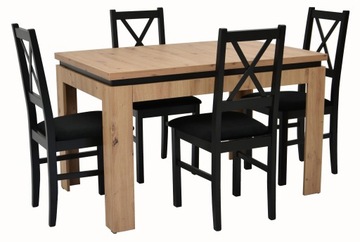 4x drewniane krzesła z poduszką + nowoczesny stół 120 DĄB artisan do salonu