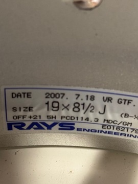 RÁFKY HLINÍK RAYS GT-F 19" 5X114 SUPRA GTR KUTE ZKROUCENÉ WORK WEDS SSR