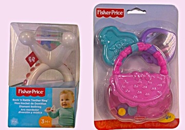 FISHER PRICE różowa Grzechotka zestaw grzechotek dla dziewczynki 3m+