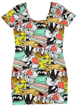 $34 Looney Tunes Zwariowane Melodie Sukienka r. M