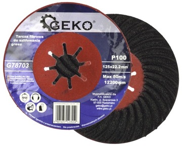 TARCZA FIBROWA DO SZLIFOWANIA GRESU PŁYTEK 125mm P100