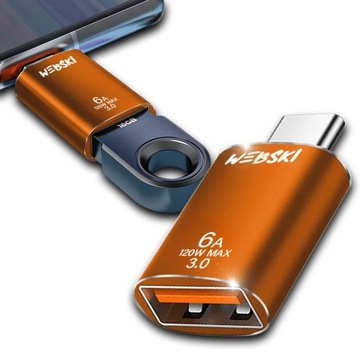 ADAPTER PRZEJŚCIÓWKA OTG USB 3.1 USB-C do USB-A TRANSMISJA 10Gb/s 120W 6A