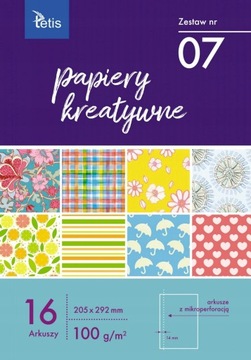 Papier ozdobny A4 Tetis 16 arkuszy 100 g/m²