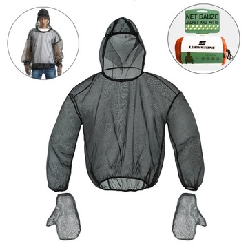 Outdoor Mesh Hooded Bug Jacket Suit Anti Mosquito Net Mitt Mesh Clothes wit