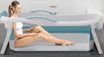 Силиконовая портативная складная ванна с крышкой