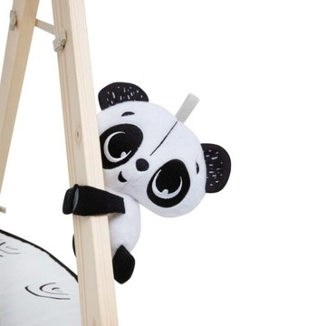 Гимнастический/развивающий коврик на деревянной подставке - Декор черно-белый