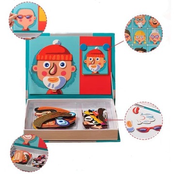 Магнитная обучающая книжка-пазл.