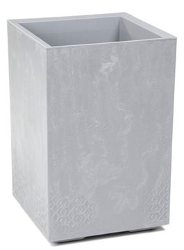 Doniczka KARO wysoka ECO recycled na kółkach 40x40 h60 - Szary BETON mat