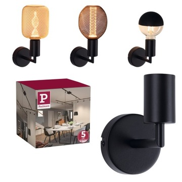 Metalowy Kinkiet Ścienny Nowoczesny Design IP44 230V Czarny Matowy PL71139