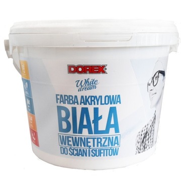 DOREX FARBA AKRYLOWA ŚCIANY SUFITY BIAŁA 3L