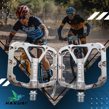 PEDAŁY ROWEROWE HAKURI ALUMINIOWE 3 ŁOŻYSKA LEKKIE PLATFORMOWE MTB DH TRIAL