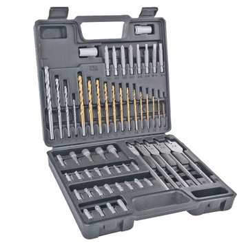 НАБОР СВЕРЛ И СВЕРЛ СПАЛЬНЫЕ СВЕРЛА ДЕРЕВЯННЫЙ МЕТАЛЛИЧЕСКИЙ ЧЕМОДАН 57 EL