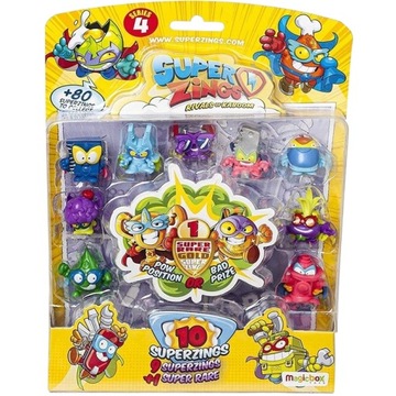 10x FIGURKA SUPER ZINGS 4 SERIA 1 ZŁOTA SUPERZINGS