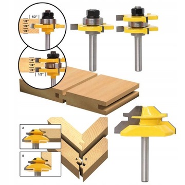 3 шт. Фрезы для шпунтовых соединений с пазом 8 мм.