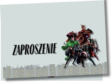 ZAPROSZENIA URODZINOWE AVENGERS 15x10cm