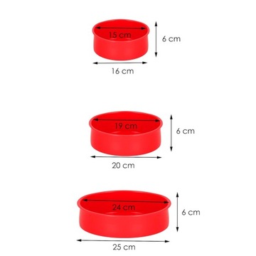 3 шт. НАБОР ФОРМ ДЛЯ ТОРТА СИЛИКОНОВЫЙ МУСС