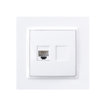 Компьютерная интернет-розетка Simon 10, одинарная RJ45 Cat.5e, белая